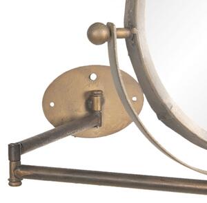 Kulaté kovové nástěnné zrcátko na rameni – 37x2x32 cm