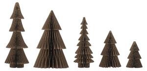 Vánoční dekorace Milan Wood Trees Brown – set 5 ks