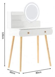 CHOMIK Moderní Toaletní stolek 80x40x120 + LED osvětlení PHO7483