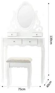 CHOMIK Vintage Toaletní stolek 139x75x40cm+ taburet PHO9029
