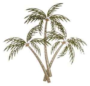 Nástěnná kovová dekorace palmy – 90x8x100 cm