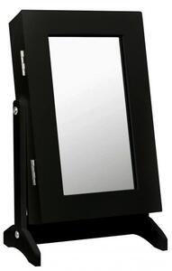 CG Šperkovnice 2v1 stolní skříňka na bižuterii + zrcadlo toaletka 35cm černá PHO8072