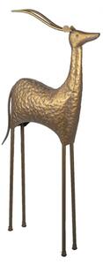 Zlatá dekorativní kovová socha Antilopa – 50x21x130 cm