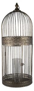 Kovová zdobená lucerna na svíčku ve tvaru klece – 30x79 cm