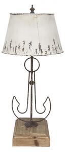 Krémová antik stolní lampa s kotvou a kovovým stínidlem – 35x79 cm