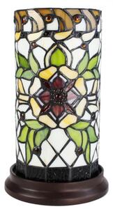 Válcovitá stolní lampa Tiffany s květinou Mailhairer – 15x26 cm