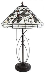 Stolní lampa Tiffany White Dragonfly – 41x69 cm