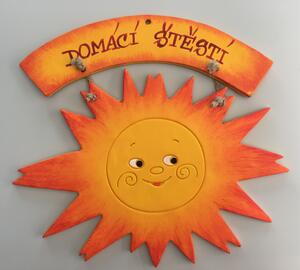 Sluníčko s cedulkou široké Keramika Andreas Nápis: Domácí štěstí