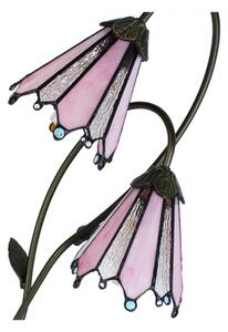 Stolní lampa Tiffany Flowerbell pink – 35x18x61 cm