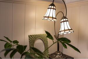 Stolní Tiffany lampa 2 stínidla hnědé pruhy BrownLine – 35x18x61 cm