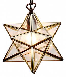 Závěsné transparentní Tiffany světlo Star – 31x31x107 cm