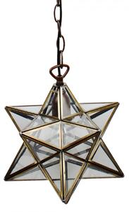 Závěsné transparentní Tiffany světlo Star – 31x31x107 cm