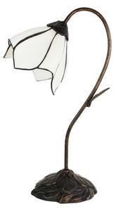 Bílá stolní Tiffany lampa ve tvaru květu Jurren – 30x17x48 cm