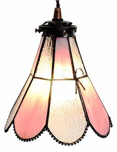 Závěsná lampa Tiffany FlowerArc pink – 18x15x115 cm