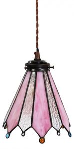 Závěsná lampa Tiffany Flowerbell pink – 18x15x115 cm