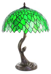 Zelená stolní lampa Tiffany ve tvaru stromu Tree green – 41x57 cm