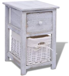 Noční stolek dřevěný bílý