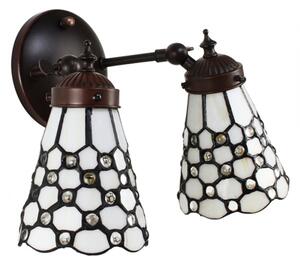 Nástěnná lampa Tiffany s bílými stínidly Diantha – 30x23x23 cm