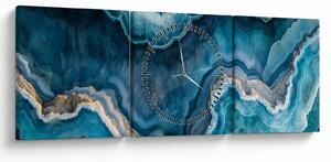 Obraz - Akvamarín detail (s hodinami) (90x30 cm)