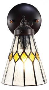 Nástěnná Tiffany lampa žluté detaily Fien – 17x12x23 cm