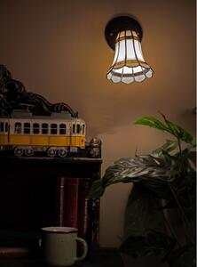Nástěnná lampa Tiffany s bílým stínidlem BrownLine – 17x12x23 cm