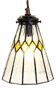Závěsná Tiffany lampa žluté detaily Fien – 15x115 cm