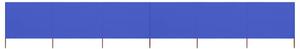 6dílná zástěna proti větru látková 800 x 80 cm azurově modrá