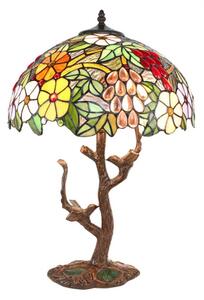 Stolní lampa Tiffany strom s květy a ptáčky Tree flower – 41x57 cm