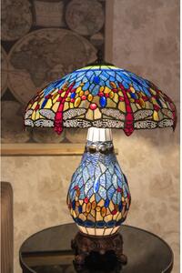 Modrá stolní lampa Tiffany Robbert – 46x63 cm