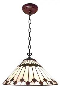 Závěsná lampa Tiffany White, Brown 40 cm E27/max 1*60W – 40 cm