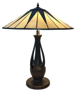 Stolní lampa Tiffany s béžovým stínidlem Jochum – 48x60 cm