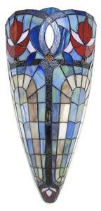 Krémovo-modrá nástěnná lampa Tiffany Lau – 26x15x52 cm