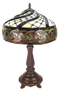 Hnědá stolní lampa Tiffany Gerhard – 34x58 cm