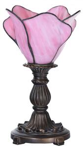 Růžová stolní lampa Tiffany Shanton – 20x30 cm