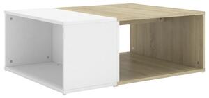 Konferenční stolek bílý a dub sonoma 90x67x33 cm dřevotříska