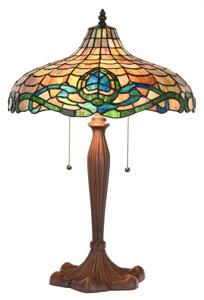 Hnědá stolní lampa Tiffany Henny – 41x60 cm