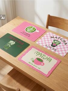 Sinsay - Prostírání s motivem matcha 4 ks v balení - zelená