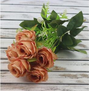 Kytice růží mini 32 cm, oranžová - 15 x 12 x 32 cm