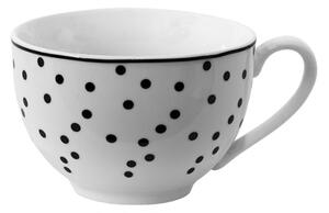 Porcelánový šálek s podšálkem s černými puntíky Black Dot – 12x9x6 cm