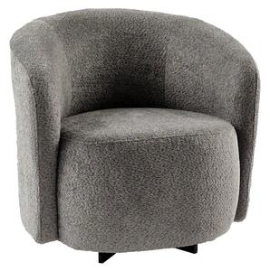 KONDELA Designové otočné křeslo, šedá látka, ENVY