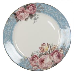 Porcelánový jídelní talíř se zlatou linkou Peony Rosé – 26x2 cm