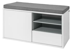 Fsr37-W Lavice S Polštářem Sedací Lavice Skříňka Na Boty Šatna Lavice Bílá 80X46X35Cm