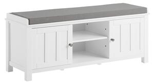 Fsr35-W Lavice Na Boty Botník Šatní Lavice S Polštářem Sedáku Bílá 105X43X35Cm