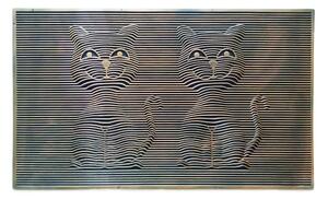 Gumová rohožka Bo-Ma Trading 2 kočky, 75 x 45 cm, odolná, motiv kočky, bronzová patina