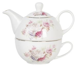 Porcelánový tea for one Friendly Roses – 400 ml / 250 ml