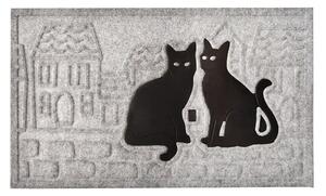 Rohožka Bo-Ma Trading 2 kočky ve městě, 76 × 46 cm, odolná, motiv koček