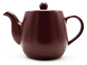 Porcelánová konvice Tea Logic Dora, vínová, matná, bílý vnitřek, stabilní základna