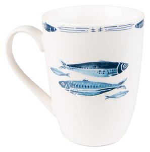 Porcelánový hrnek s rybkami Fish Blue – 330 ml