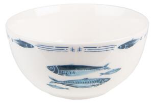 Porcelánová miska na polévku s rybkami Fish Blue – 500 ml