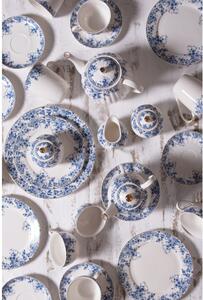 Porcelánová cukřenka a mlékovka talíř s modrými květy Blue Flowers – 11x9x8 / 9x9 cm